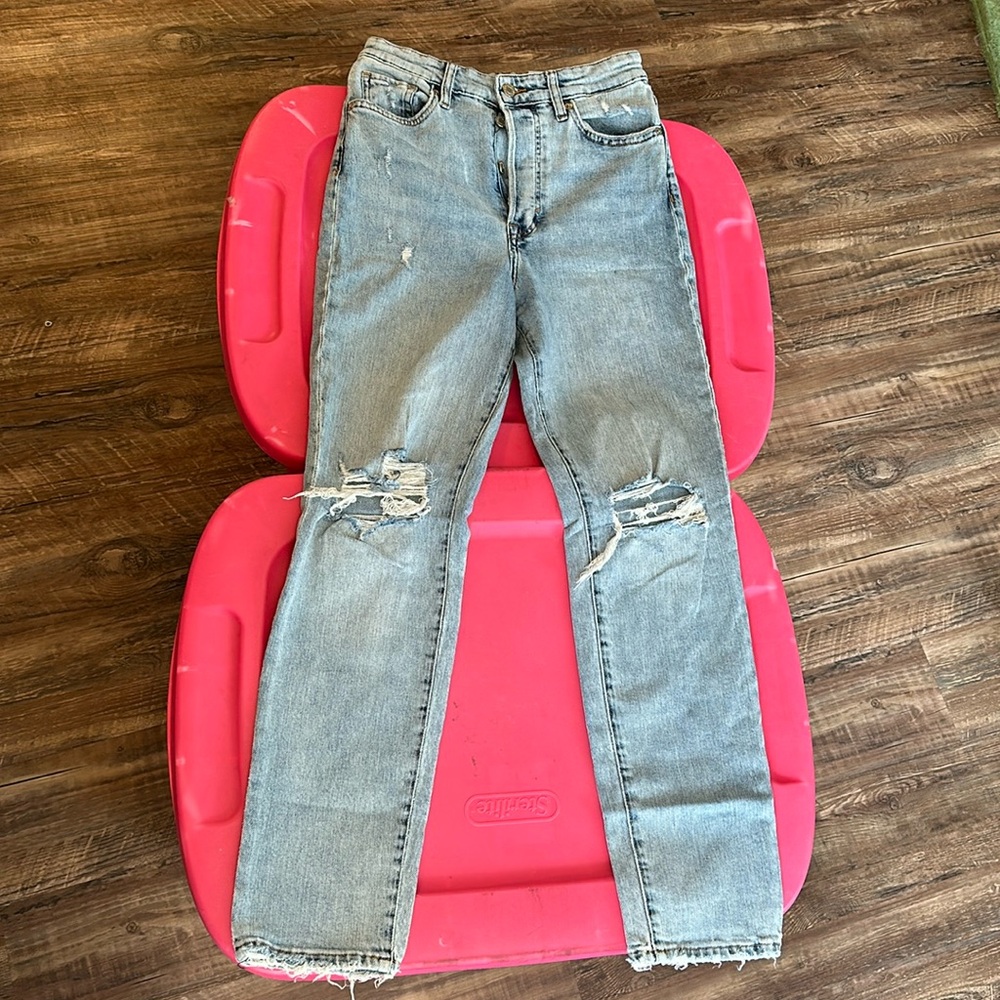 & Denim ultra high waist mom jeans